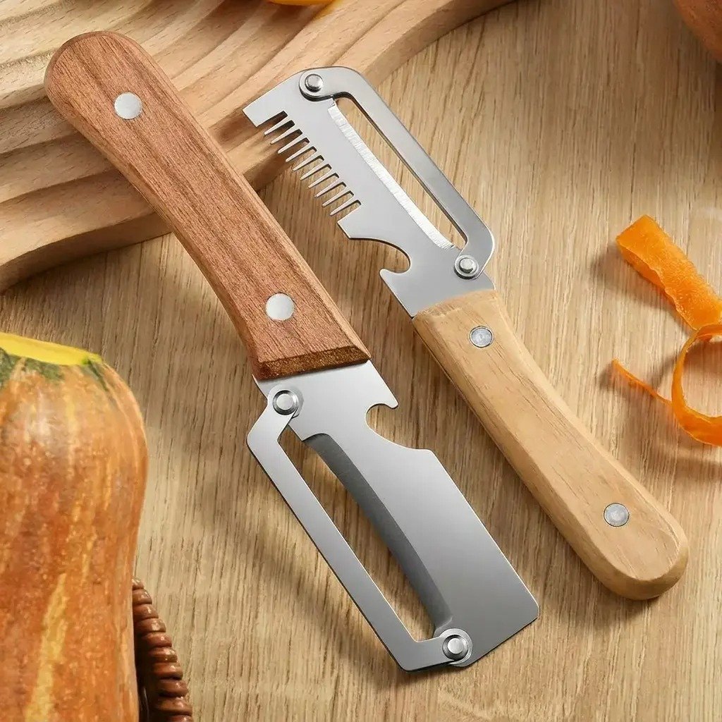 ✨Stainless Peeler, High-Grade Durability,Clean, Precision Peeling + Bottle Opener