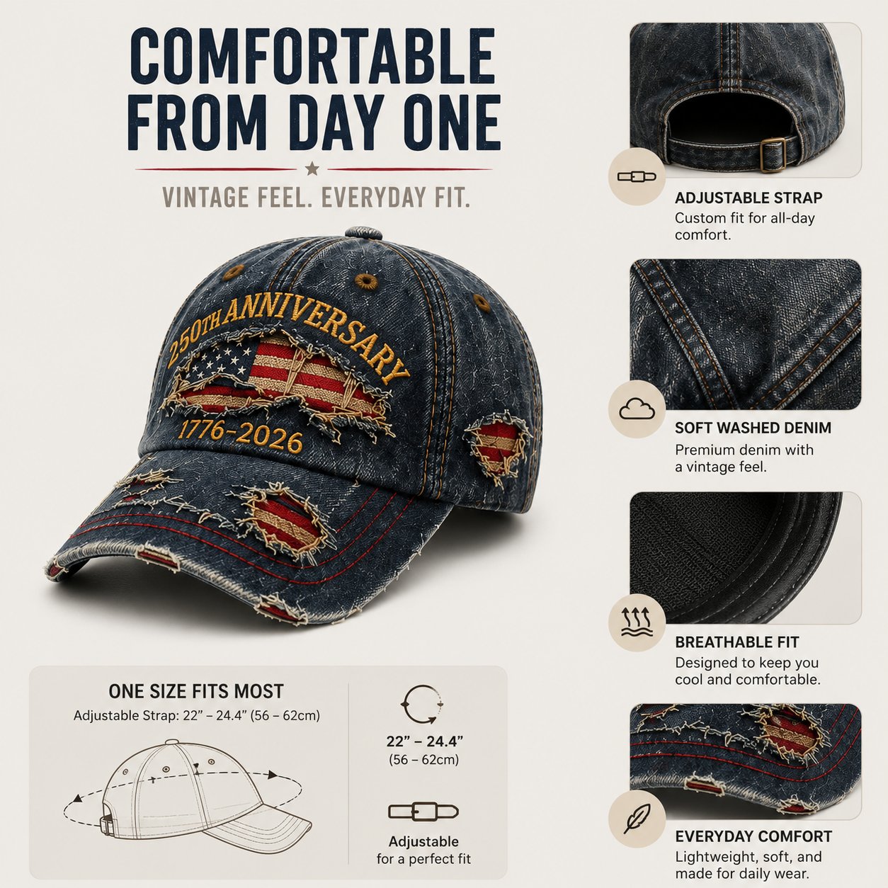 🦅250th Anniversary Baseball Cap