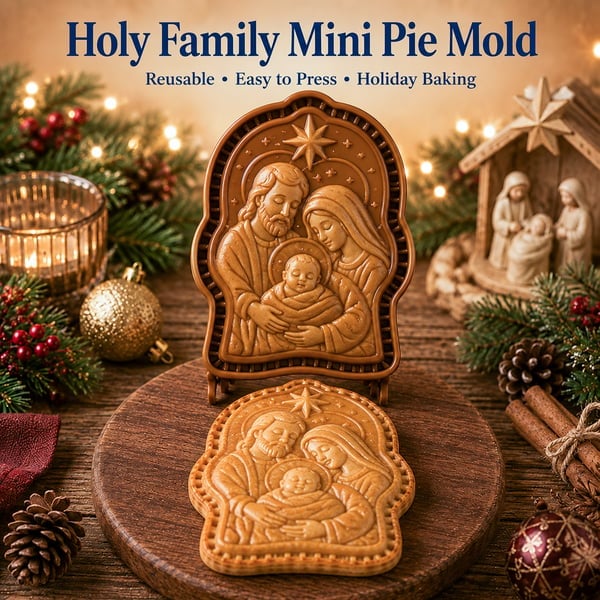✝️ Faith & Nativity Christmas Mini Pie Mold Collection | Reusable Embossed Molds for Shaping Detailed Praying Jesus, Nativity Stable and so on Pies🥧✨