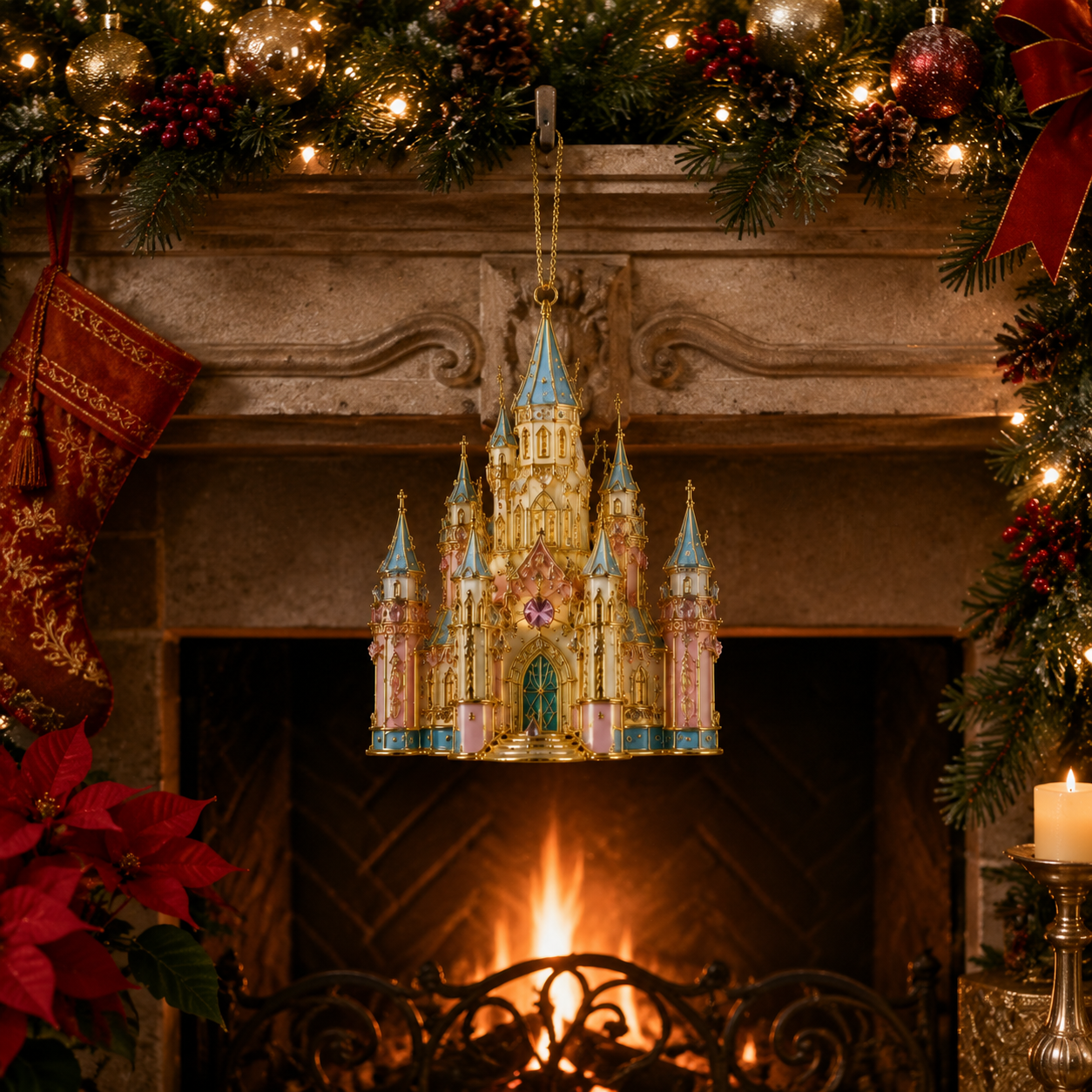 🔥Last 30pcs✨⏰ Limited anniversary edition✨49% OFF!🔥Crystal Castle Christmas Tree Ornament