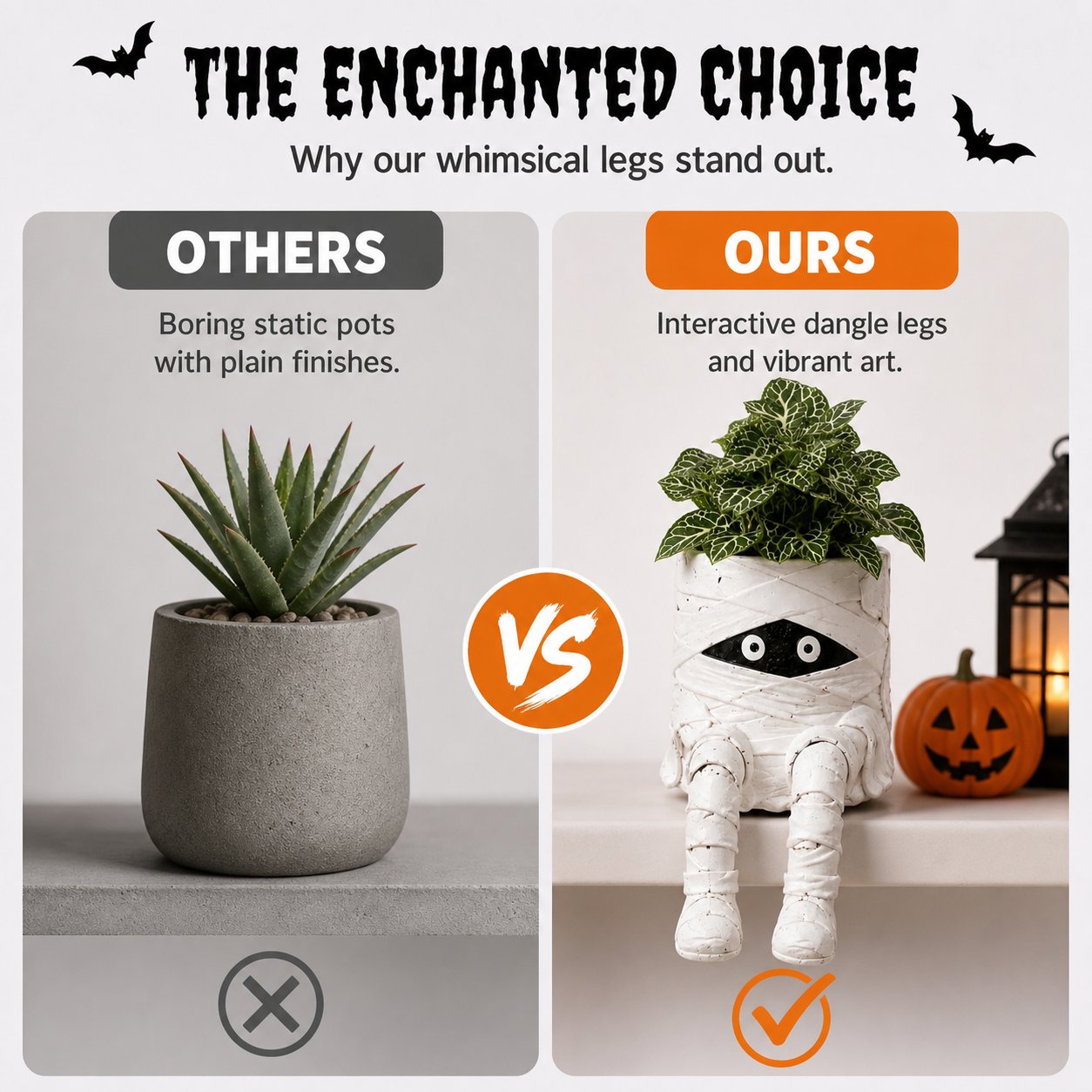 💀🎃Halloween Whimsical Hanging Leg Planter Hand-Painted Resin Succulent Pot💐(📦Buy 3 Free Shipping)