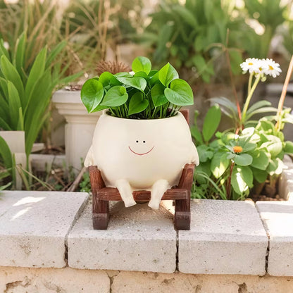 🎉Buy 2 Free Shipping😊Smiley rocking chair flower pot