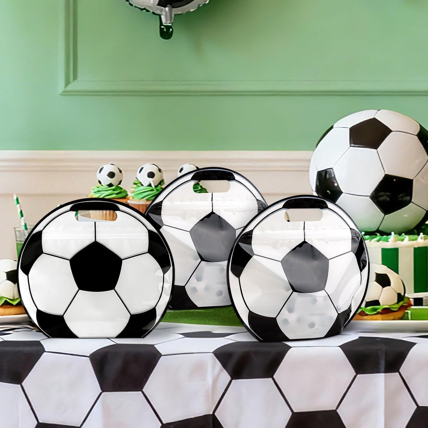 🎒⚽  Soccer Party Favor Bags with Handles – Football Treat Bags for Birthdays, Team Parties & World Cup Celebrations 🎉