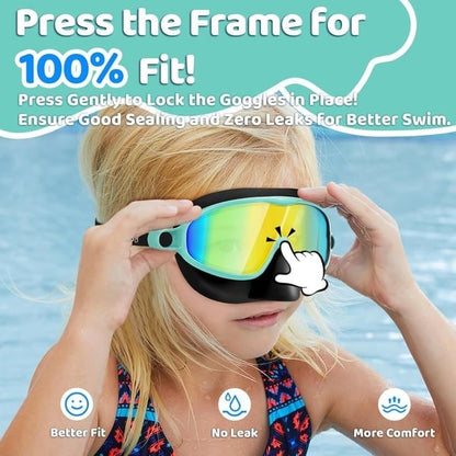 🏊‍♀️Summer is coming🏊‍♀️-HD children's large frame waterproof and anti-fog swimming goggles