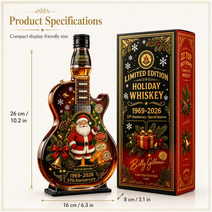 ⏳ Last Day 49% OFF – 🎸57th Anniversary Christmas Guitar Whiskey Decanter | Limited Edition 1969–2026 Winter Reserve Design With 3D Guitar Shape, Amber Glow Finish & Festive Holiday Artwork 🥃✨