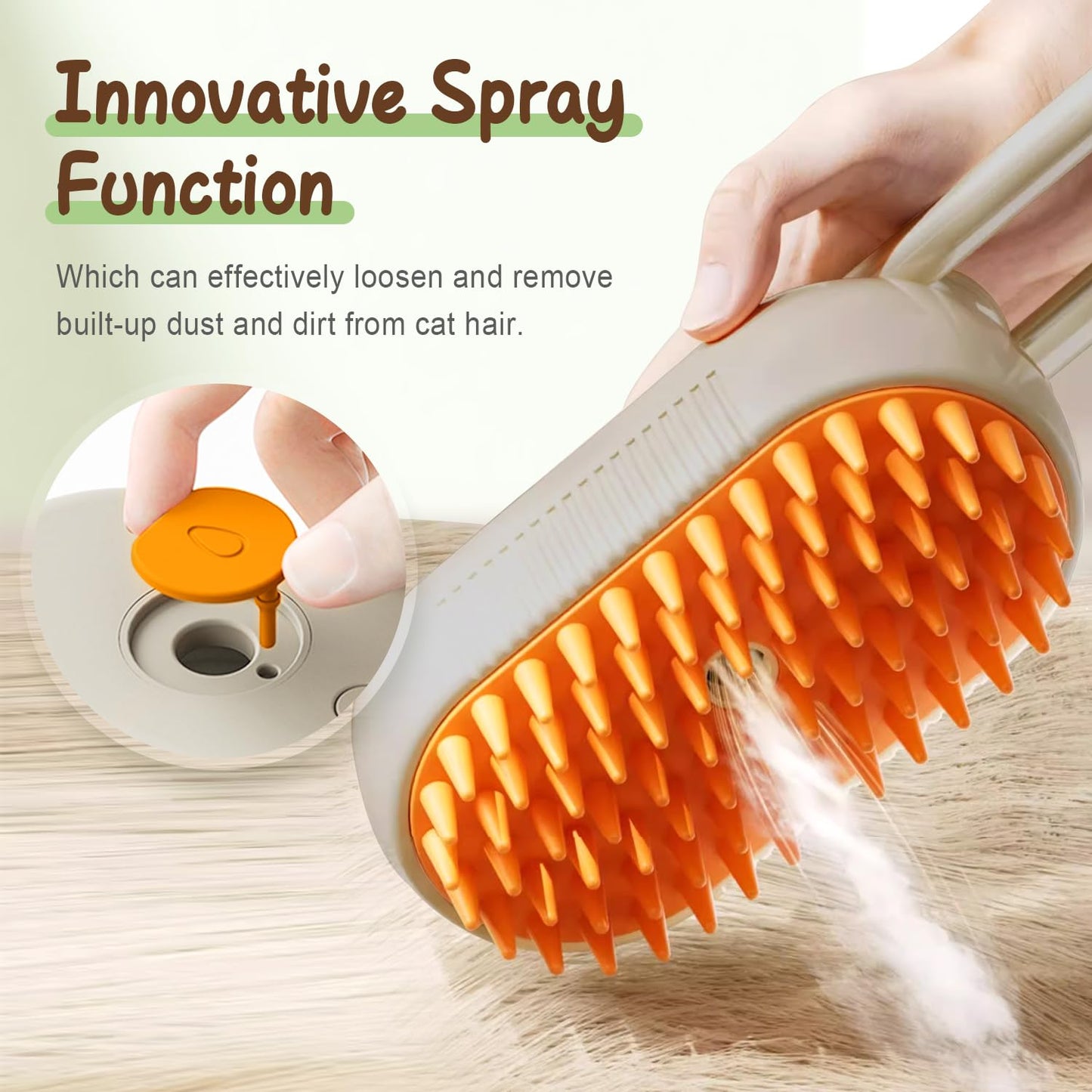 🐾 2-in-1 Steam Spray Pet Brush – Groom, Massage & Reduce Shedding in One