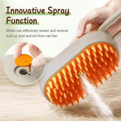 🐾 2-in-1 Steam Spray Pet Brush – Groom, Massage & Reduce Shedding in One