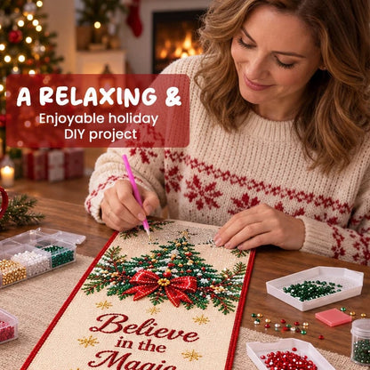 🔥HOT SALE🔥✨ DIY Christmas Diamond Painting Table Runner Kit