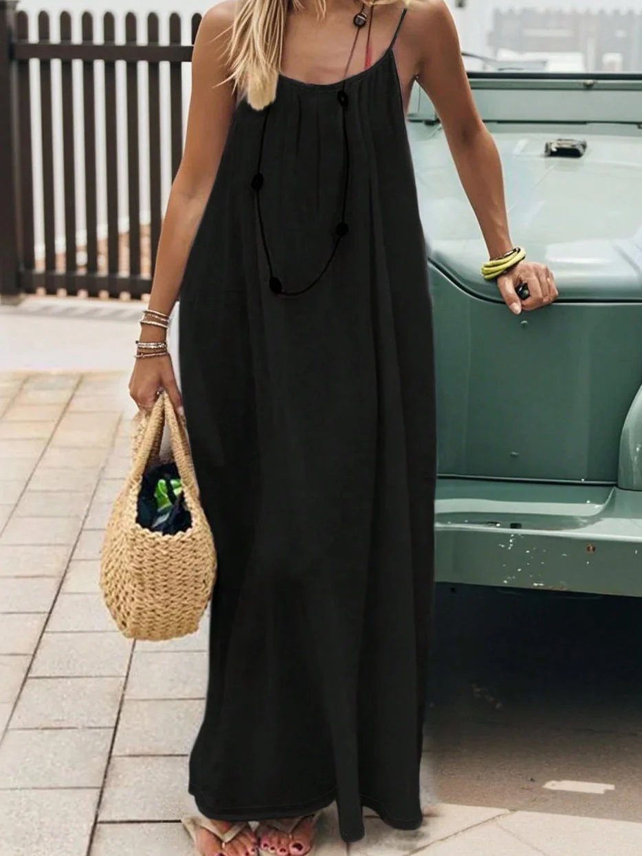 🔥LAST DAY 50% OFF - 💃Backless Spaghetti Strap Maxi Dress