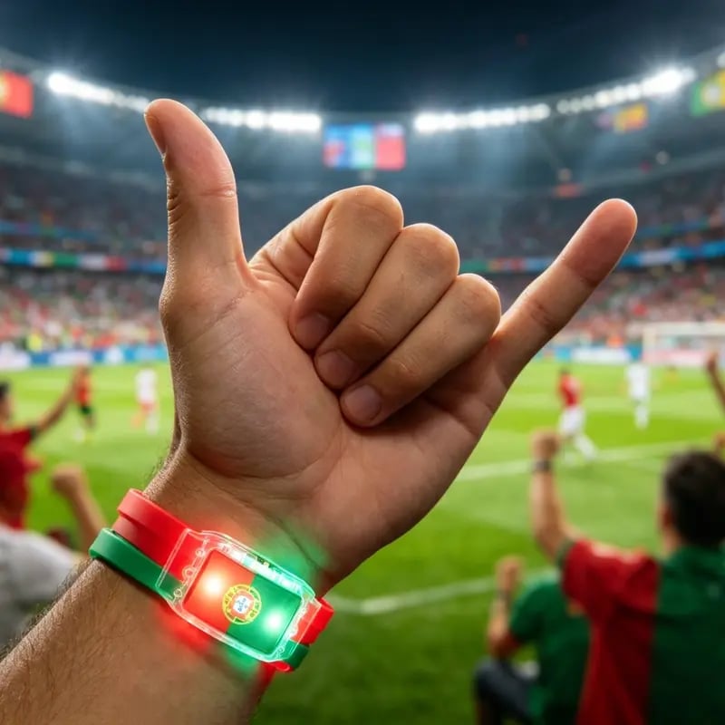⚽✨2PCS LED Light Up National Flag Wristbands
