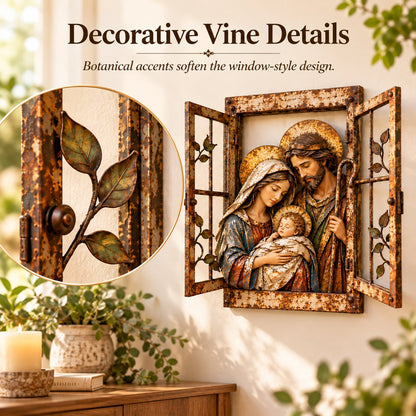Holy Family Window-Style Wall Decor