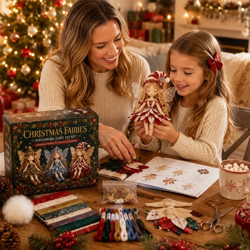 🔥LAST DAY 50% OFF - ✨ Christmas Magic Patchwork Fairy DIY Kit – Stitch Your Own Magical Christmas Fairy Collection