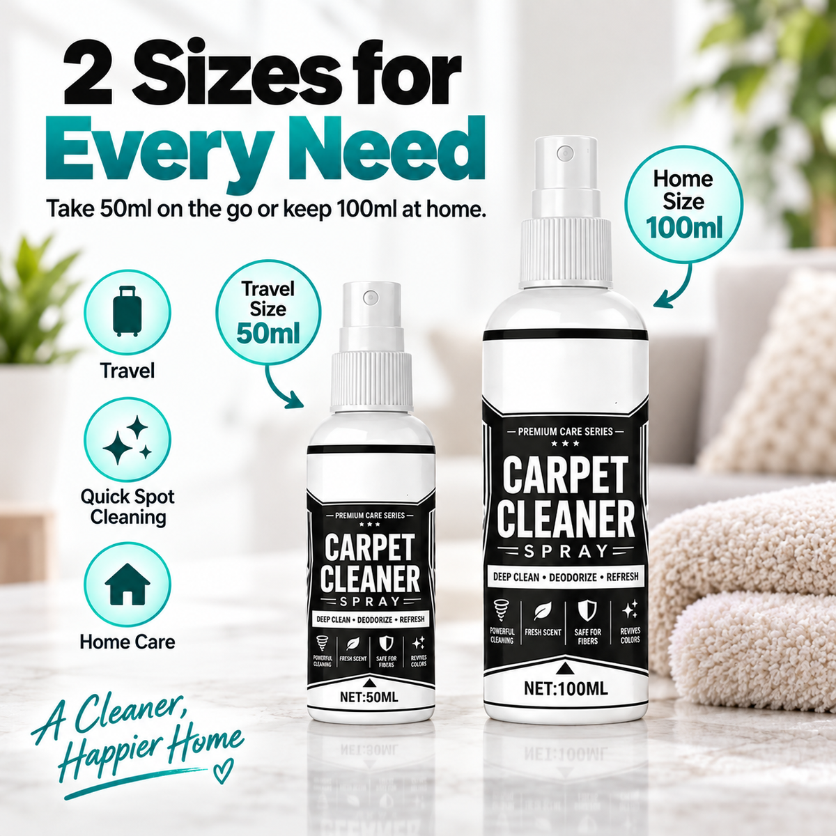 🧴🧽 Deep Cleaning Carpet Spray – Easily Lift Stains & Refresh Carpets! ✨🍀