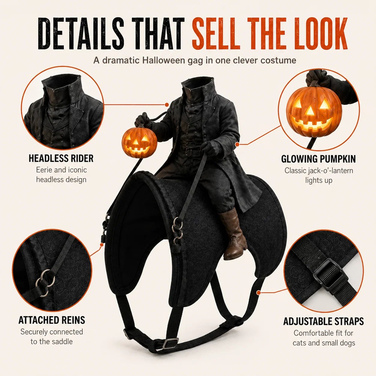 😺The Headless Horseman Rider™ Pet Costume🎃