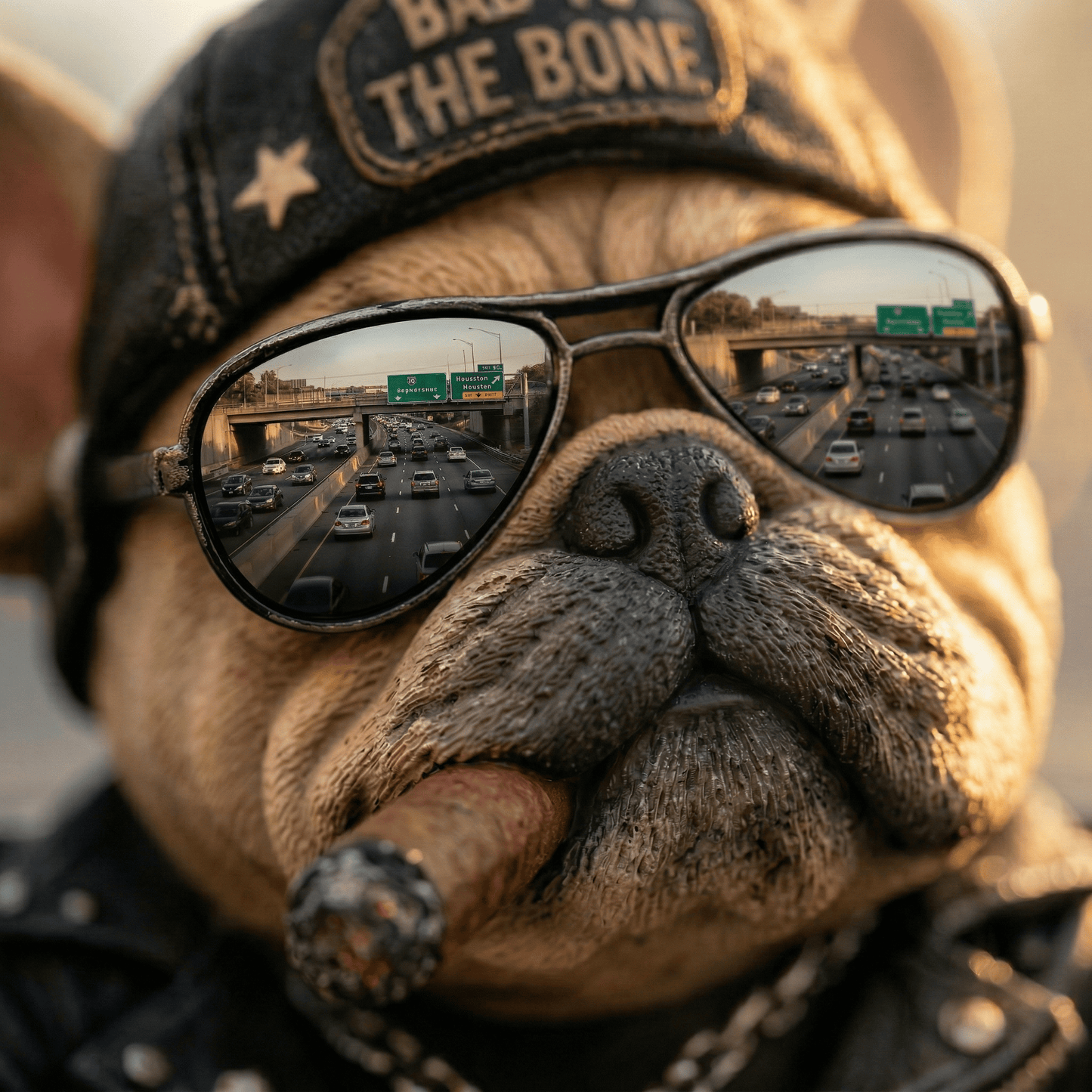 "Too Old To Care" Hardcore Frenchie Dashboard Bobblehead😎 - Rebellious Bulldog Car Decor