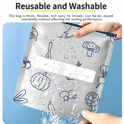 Reusable Ziplock Bags with Antibacterial Lining — Airtight, Leak-Proof & Eco-Friendly