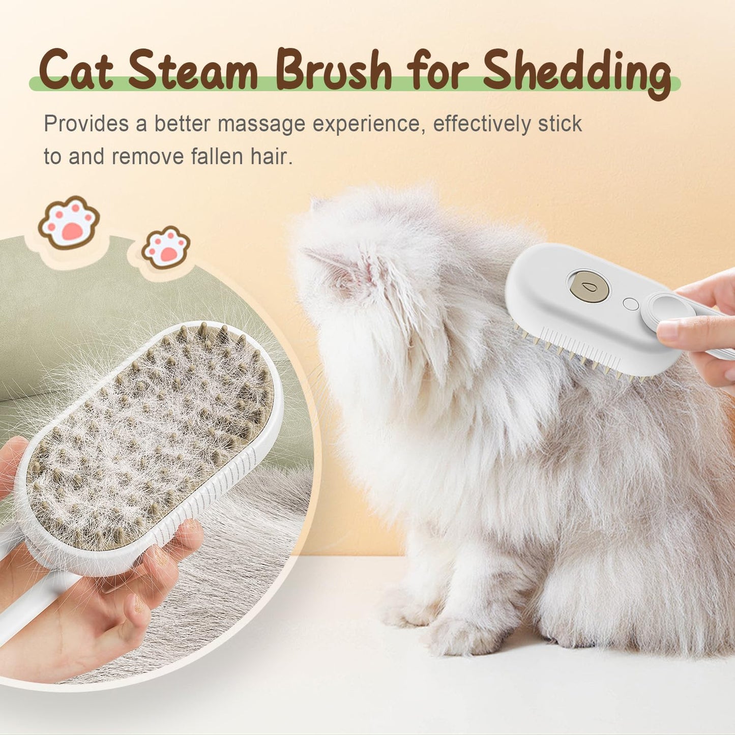 🐾 2-in-1 Steam Spray Pet Brush – Groom, Massage & Reduce Shedding in One