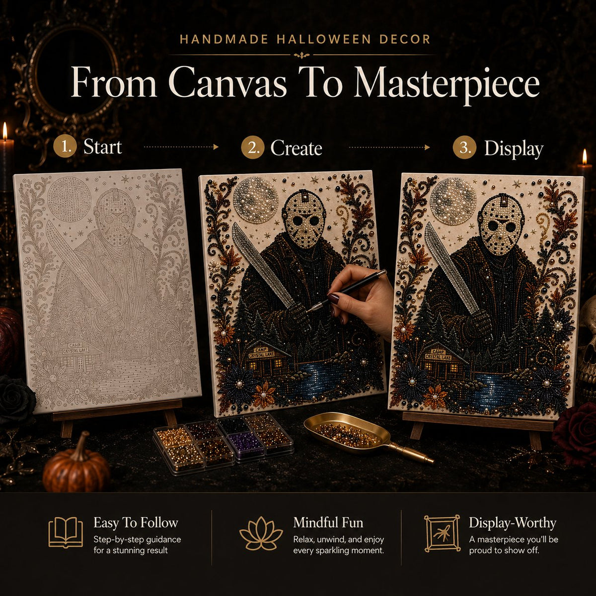 🖤 DIY Horror Diamond Art Kit