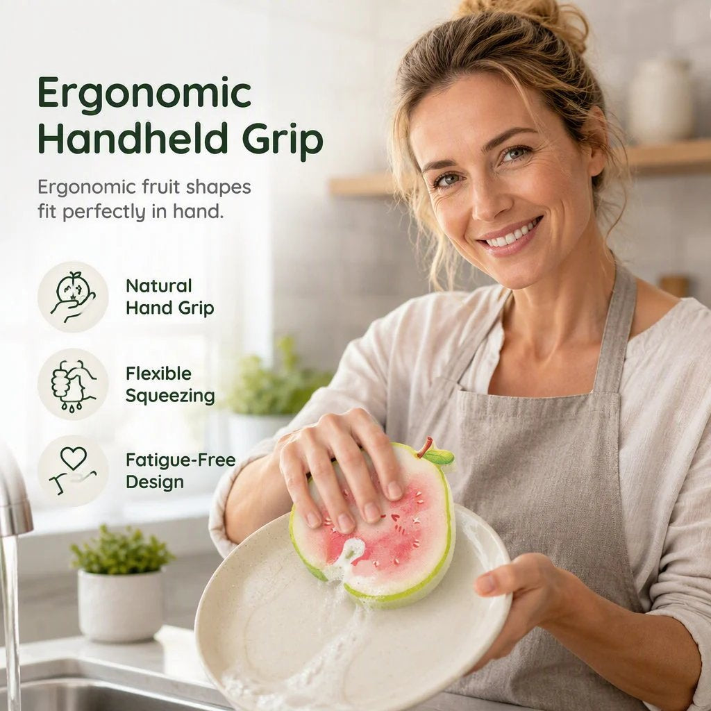 🥗✨Cute fruit-shaped dishwashing sponge brush⏳