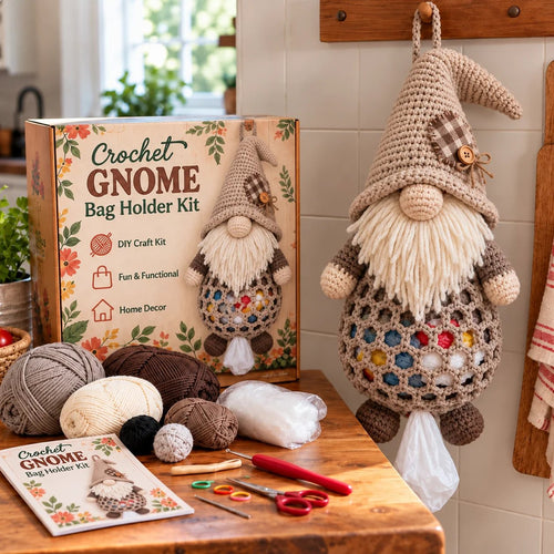 🧶 Gnome Kitchen Keepers | Crochet Bag Holder Collection 🌿