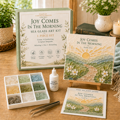 🔥 LAST DAY 49% OFF✝️ Psalms of Comfort & Strength Sea Glass Art Kit