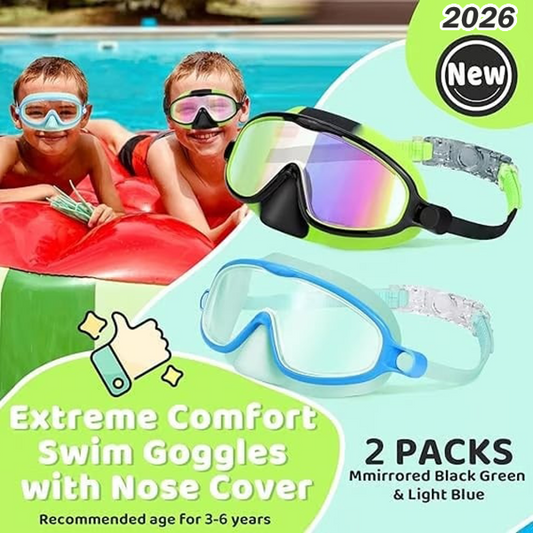 🏊‍♀️Last Day Buy 1 Get 1 Free🏊‍♀️-HD children's large frame waterproof and anti-fog swimming goggles