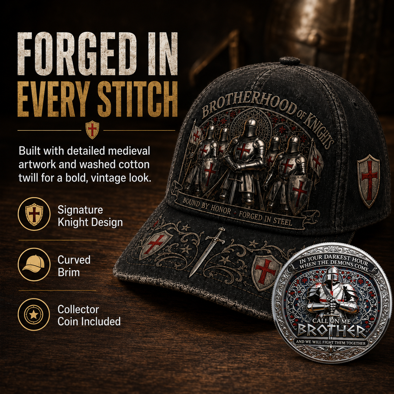⚔️ Brotherhood Of Knights Honor Cap