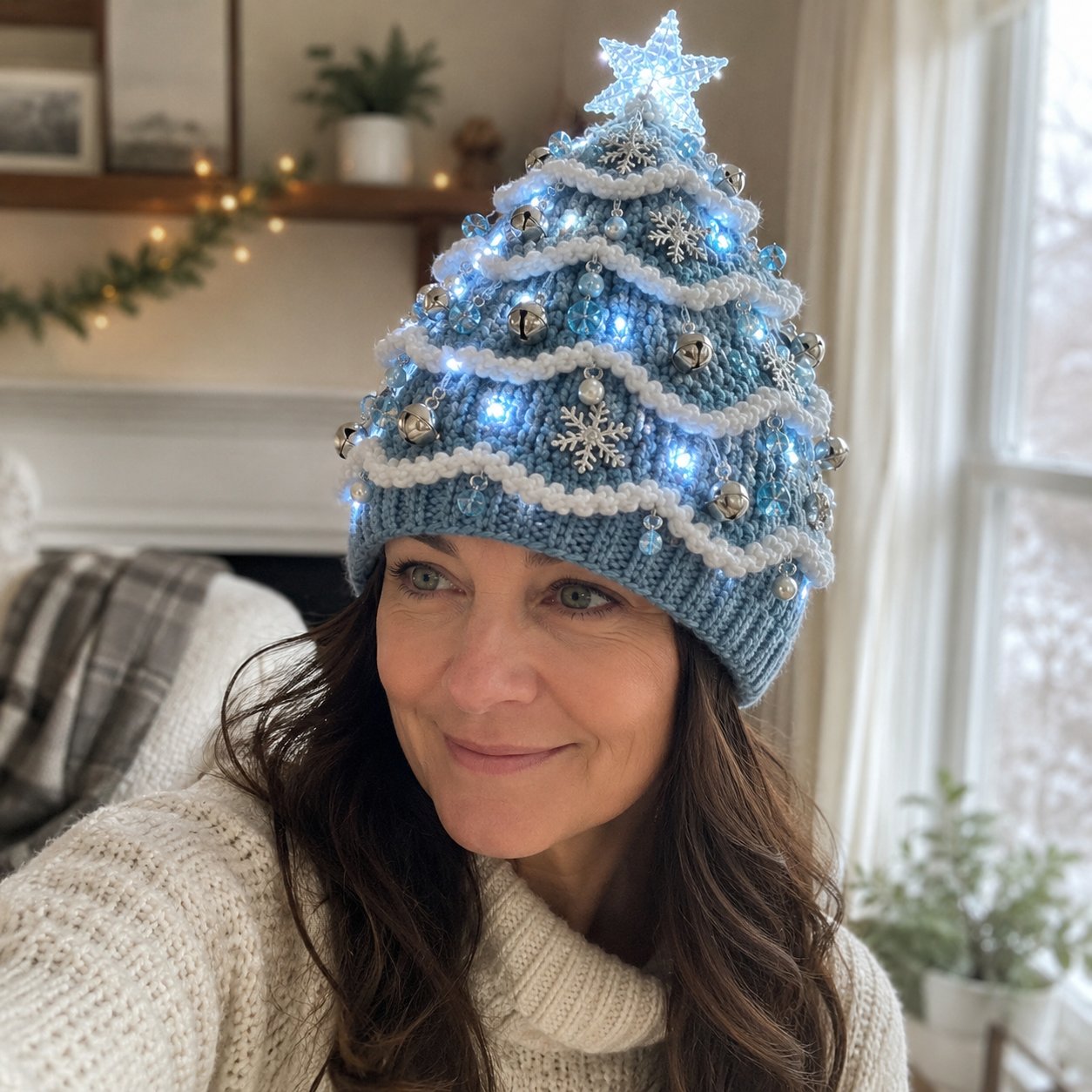 ⏳ Last Day 49% OFF – 🎄Beginner-Friendly Light-Up Christmas Tree Crochet Hat DIY Kit | Complete Kit with Coordinated Yarn, LED Lights & Step-by-Step Guide Included 💕