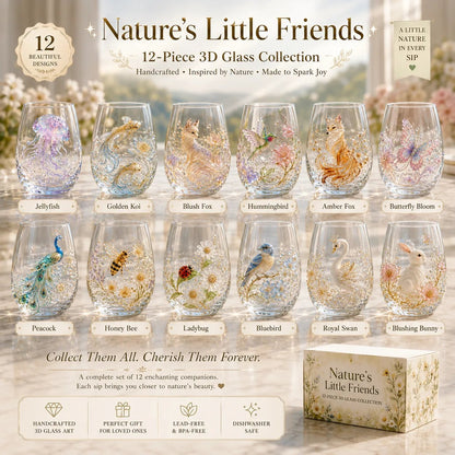 🔥✨ 3D Animal Floral Glass Tumbler | For Prettier Sips, Sunlight-Catching Details, Nature Charm & Elegant Everyday Drink Vibes 🌸🐾