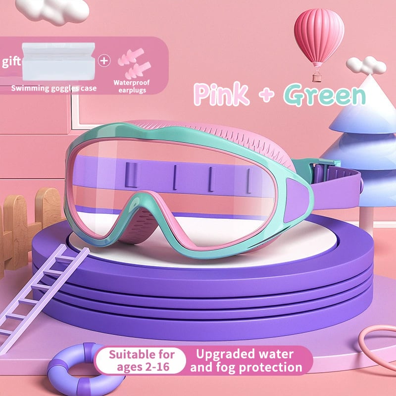 🍹 Grote Uitverkoop 50% KORTING☀️ HD Kinderzwembril met Groot Frame, Waterdicht en Anti-Fog