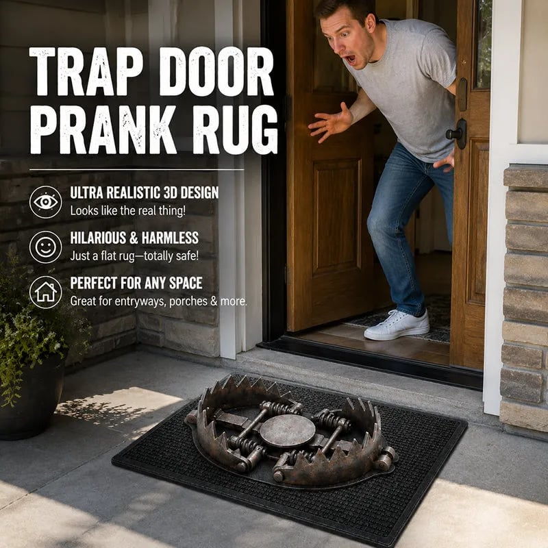 🔥HOT SALE 49% OFF😂 Gotcha! 3D Bear Trap Illusion Doormat – Funny Prank Entry Mat