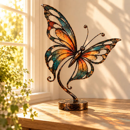 Flowing Metal Butterfly Sculpture