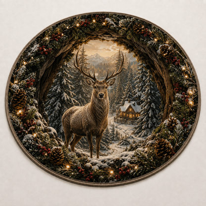 🎄 Christmas 3D Illusion Rug – Portal Floor Decor