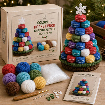 ⏳ Last Day 49% OFF – 🏆 Beginner-Friendly DIY Sports Ball Christmas Tree Crochet Kit Collection | Complete Kit with Coordinated Yarn, Stuffing, Crochet Materials & Step-by-Step Guide Included 💕