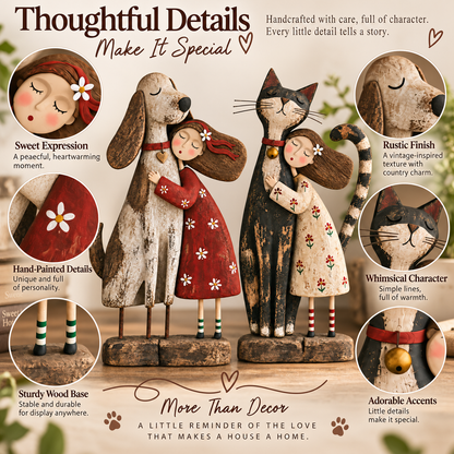 ❤️Girl & Her Best Friend Folk Art Figurine