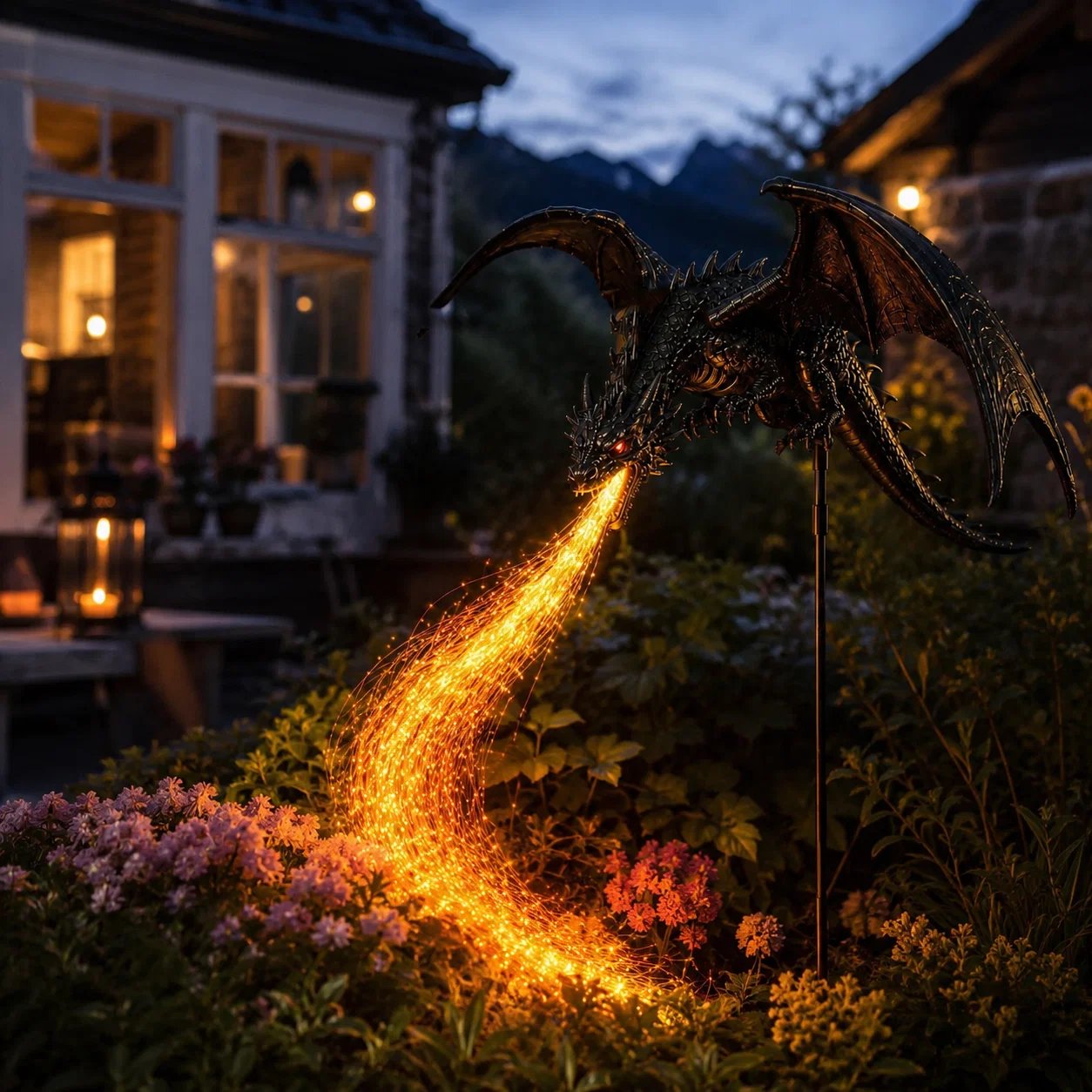 🔥🐲Solar Dragon Fire Garden Light