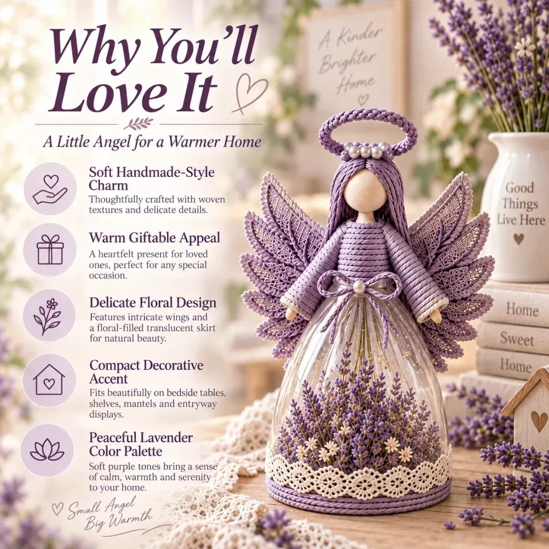 ⏳ Last Day 49% OFF – 👼 Blooming Guardian Angel Light | Floral Angel Figurine with Warm LED Glow in Lavender, Rose & Sage for Bedside Tables, Shelves & Meaningful Gifts ✨