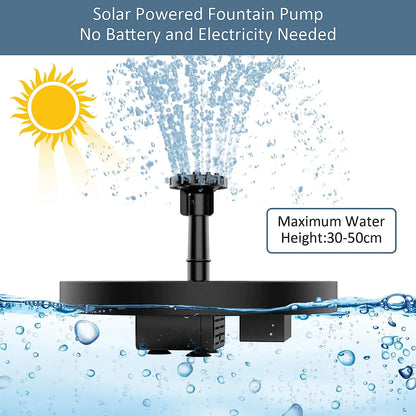 5.1" Solar Bird Bath Fountain Pump - Floating Water Feature with 6 Spray Nozzles - Eco-Friendly Pond Aerator for Garden & Patio