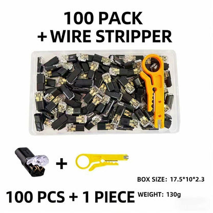 50pcs Double Wire Plug in Connector with Locking Buckle