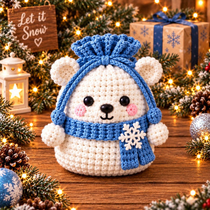🎄 Christmas Crochet Character Gift Pouch | Reusable Drawstring Gift Bag