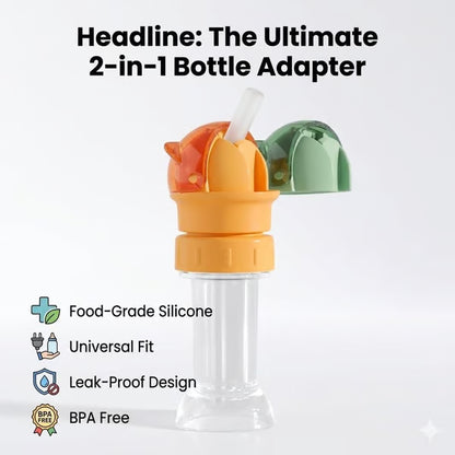 1 Pack Kids Water Bottle Spout Conversion Cap with Straw