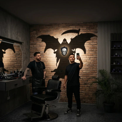💀 Grim Reaper Shadow Projection Wall Light – No-Drill Halloween Decor