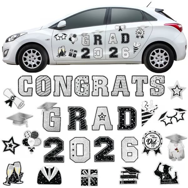 🎓 2026 Grad Car Magnets 🧲 – 30-Piece Set for Celebration Decor (Cars, Fridges & More) 🎁Buy 2 Free Shipping