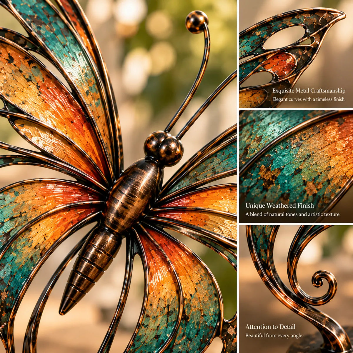 Flowing Metal Butterfly Sculpture