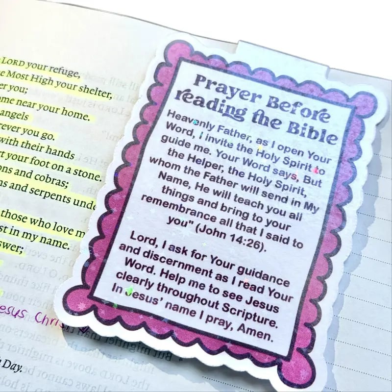 ✝️Prayer Before Reading the Bible Magnetic Bookmark🙏Invite the Holy Spirit Into Your Scripture Reading📖