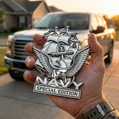 🔥 Father’s Day Sale -🎁U.S. Navy Special Edition Metal Vehicle Badge