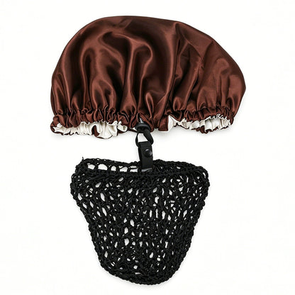 Detachable Satin Hair Wrap & Hair Net — 2-in-1 Design