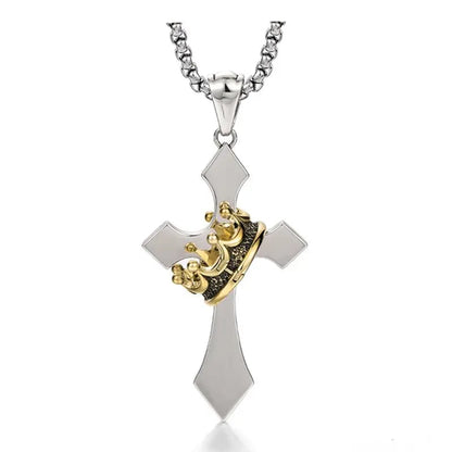 🔥Last Day Promotion 49% OFF🔥 - Crown Cross Necklace for Men and Women Faith Prayer Accessories Gift