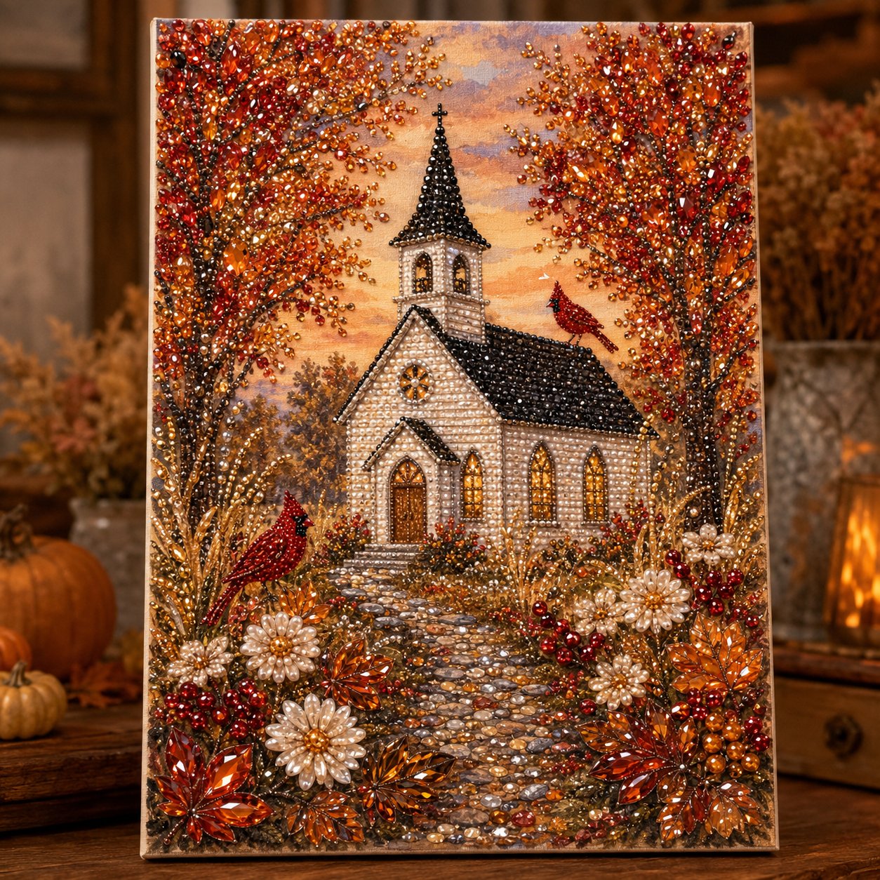 🍂 LAST DAY 49% OFF – Premium 3D Pearl Autumn & Thanksgiving Diamond Painting Art Kit | Luxury Flocked Canvas with Scratch-Resistant Non-Fading Pearl Beads DIY Fall Harvest Decor 🍁🦃💎