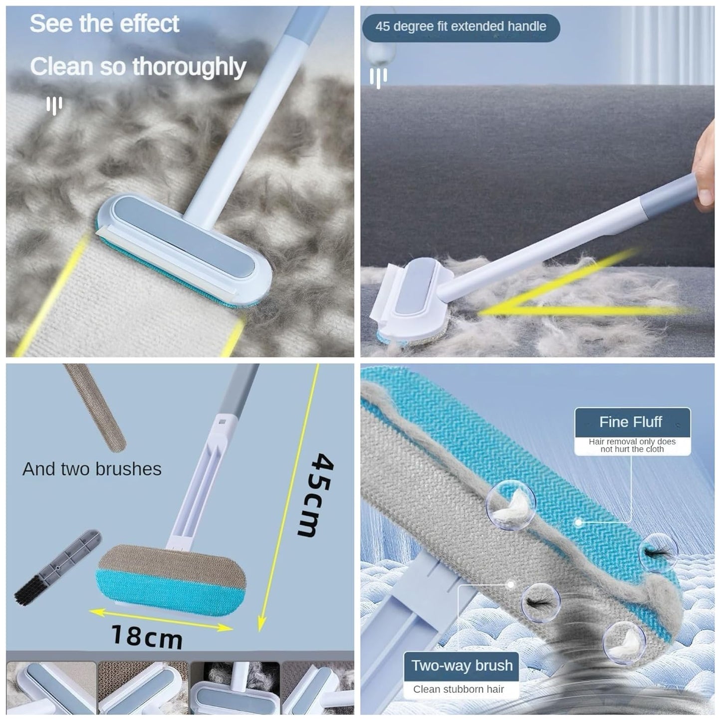🐾LAST DAY 50% off✨3-in-1 Pet Hair Remover Brush - Long Handle